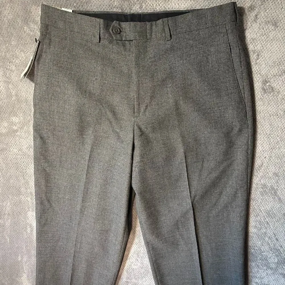 Slates by Dockers Men’s 34x32 Gray Wool Blend Dress Pants Relaxed Fit NEW #1700
